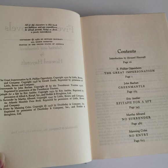 1960s Five Spy Novels Hardcover Book Vintage Blue Mystery Anthology Thrillers - Picture 5 of 9